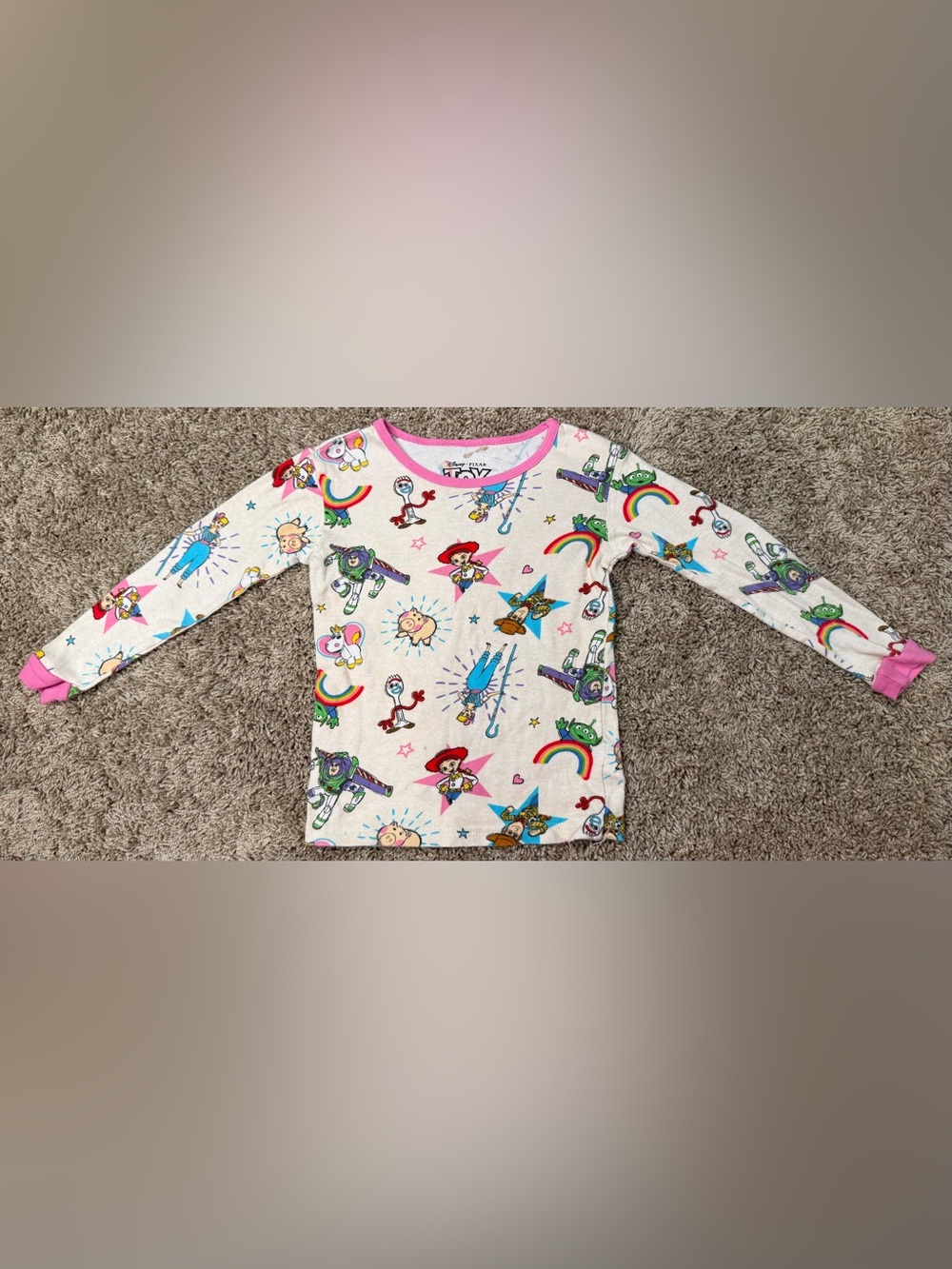 Disney Pixar Toy Story Pajama Top Girls Size 5T Buzz Woody Jessie Forky Bo Peep